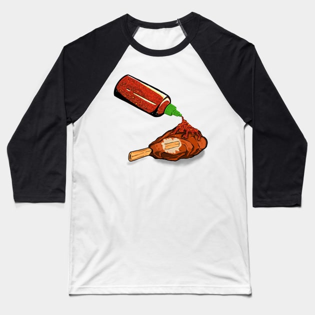 Chicken wing Baseball T-Shirt by ASkelin